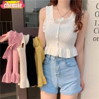 ราคา Chemisegrace 367✨พร้อมส่ง✨เสื้อ สายเดี่ยว ไหมพรม สายเดี่ยวไหมพรม ผ้านุ่ม ผ้าไหมพรมยืด ติดกระดุมหน้า (16965356753)