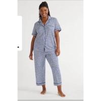 ราคา Secret Treasures ชุดนอนคอปกแขนสั้นกระดุมหน้ามีกระเป๋าเสื้อ กางเกงเอวยืด (27874579935)