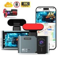ราคา Dashcam 4K + 2.5K ด้านหน้าและด้านหลัง Dual Lens Recording HD Night Vision Driving Recorder 24h ที่จอดรถพร้อม GPS (28239318672)