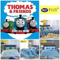 ราคา [ของแท้%] ชุดผ้าปูที่นอน+ผ้านวม (ขนาด 3.5, 5, 6 ฟุต) Satin Plus+ เครื่องนอนซาติน พลัส ลายการ์ตูน-Thomas รถไฟโทมัส (808892802)