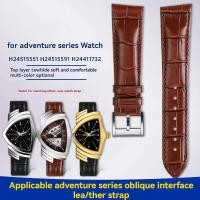 ราคา สําหรับสายนาฬิกา Hamilton VENTURA series H24515551 ชม.24515591 สายนาฬิกาหนังวัวสีดําแนวทแยง สร้อยข้อมือผู้ชาย สาย 21 มม (41928695318)