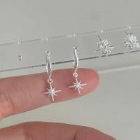 ราคา Winterwinter Jewelry Silver925 : เครื่องประดับเงินแท้ 925 ต่างหูห่วงห้อยรูปดาว ประดับเพชรcz (7356446035)