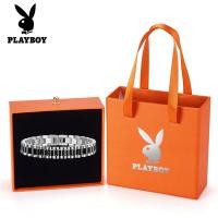 ราคา PLAYBOY สร้อยข้อมือผู้ชายแฟชั่นสแตนเลสดีไซน์เท่และเรียบง่ายพร้อมกล่อง GS750 (51402228931)
