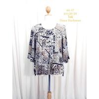ราคา เสื้อมือสอง เสื้อสาวอวบ เสื้อคอกลม แขนสามส่วน ลายเสือ งู ม้าลาย ผ้าโพลี อก 47 ยาว 26-29 นิ้ว แบรนด์ Dana Buchman (8070281354)