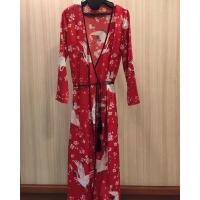 ราคา CHAPS เดรสยาวสีแดงผ้าลื่น (3248676479)