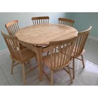 ราคา โต๊ะไม้เนื้อแข็งหนาพิเศษโต๊ะกลม โต๊ะกินข้าวไม้แท้ โต๊ะกินข้าวไม้ยาง โต๊ะอาหารไม้สัก ไม้จริง100% รองรับได้ 4-8ท่าน (48552896139)