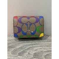 ราคา Coach Chain Wallet Rainbow กระเป๋าตังค์ใส่บัตร มีสายสะพาย ลายซีสีรุ้ง (20245289971)