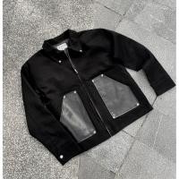 ราคา [จัดส่งก่อนเท็ท] เสื้อแจ็คเก็ตหนังสีกากี - ซิปสีกากี /เสื้อกระเป๋าหนัง (43124297530)