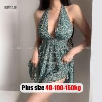 ราคา Plus Size✅เดรสสาวอวบ ไซส์ใหญ่ ผู้หญิง เดรสลายดอกไม้ สาวอวบ มินิเดรส สาวอวบ เซ็กซี่ คล้องคอ คอวี ย้อนยุค เข้ารูป ฤดูร้อน เกาหลี แฟชั่น Oversize พลัสไซส์ สาว อวบอ้วน ใส่ได้ (28951222013)