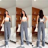 ราคา กางเกงเอวสูงขากระบอกใหญ่ ผ้าจัสติน มือ1 (22176255608)