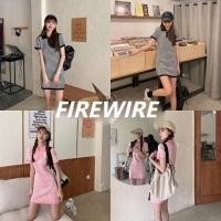 ราคา Firewireพร้อมส่งชุดเดรสผ้าถักคอปกดีไซน์ลายสีกากีน่ารักสไตล์เกาหลี(51027) (28451811621)