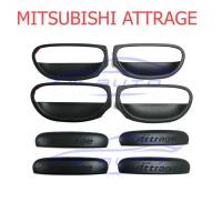 ราคา 1ชุด ถาดรองมือเปิดประตู มิตซูบิชิ แอทราจ 2013 - 2020 ครอบมือจับประตู สีดำด้าน Mitsubishi Attrage เบ้ากันรอย ถ้วยมือเปิด (23876297744)