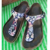 ราคา Birkenstock รองเท้าแตะสวมแบบหูคีบลายดอก size:38/24 cm พื้นเดิม #มือสอง 452 (28865698759)