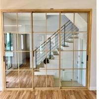 ราคา (ถูกที่สุด)YTประตูบานเลื่อนซ้อนอิสระ3บานสไตล์มูจิ กรอบอะลูมิเนียมสีลายไม้ กระจกใส (20087130672)