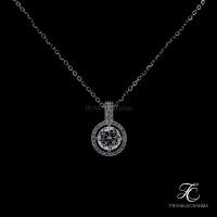 ราคา สร้อยคอเพชรโมอีส Moissanite เงินแท้ 925 ชุบทองคำขาว จี้ฝังเพชรโมอีส ขนาด 1.0CT พร้อมกล่องและใบเซอร์ฯ (53206502790)