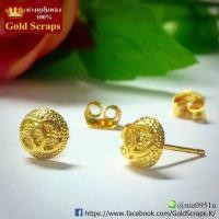 ราคา ต่างหูทองหุ้ม ตุ้มDCพ่นลาย (294976439)