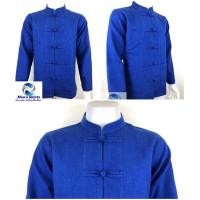 ราคา เสื้อผ้าเมือง คอจีน กระดุมจีน แขนยาว อัดผ้ากาว สีน้ำเงิน (16016814416)