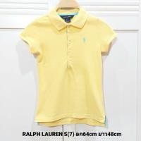 ราคา เสื้อเด็ก RALPH LAUREN แท้100% สีเหลืองพาสเทลปักม้าสีฟ้าลุคคุณหนูน่ารักๆค่ะไซส์ S(7) (23719830819)