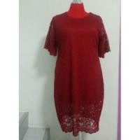 ราคา เดรสลูกไม้สาวอวบสีแดง (161981651)