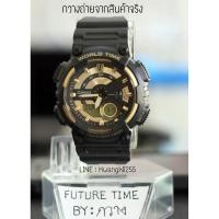 ราคา Casio แท้% นาฬิกาข้อมือชาย ประกันศูนย์ 1 ปี สองระบบ สีทองดำ (898369430)