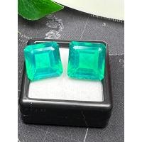 ราคา พลอย Columbia Green Doublet Emerald มรกต very fine lab made OCTAGON shape 11x13 มม mm..8 กะรัต 1เม็ด carats (20905770661)