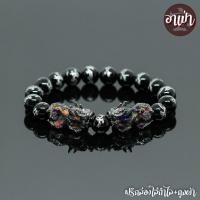 ราคา หินนิลดำ แกะสลักลายมังกร สีเงิน Onyx ขนาด 10 มิล ปี่เซียะเปลี่ยนสีคู่ สีดำ หินแท้ 100% หินนิลกาฬ หินสีดำ หินมงคล (2914388650)