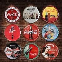 ราคา ใหม่โค้กขวดเบียร์หมวกกลุ่มแผ่นสติ๊กเกอร์ติดผนังโลหะป้ายร้านค้ารอบตกแต่งแผ่นภาพวาดตกแต่งวินเทจโลหะโปสเตอร์ตกแต่งผนัง35ซม X 35ซม (27291160757)