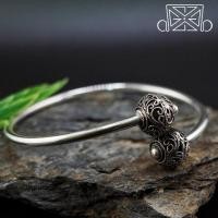 ราคา กำไลเงินแท้ (ไซส์7")ปลายลูกบอลลายโบราณ งานหัตถกรรมหรูหรา yangsilver (40969979148)