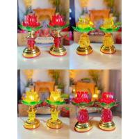ราคา โคมไฟหมู่บูชาแก้วคริสตัลขนาดเล็ก โคมไฟหมู่บูชาดอกบัวพร้อมฐานโลหะผสมคุณภาพสูง (43273021684)