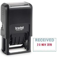 ราคา ตรายางวันที่หมึกในตัว PAID, RECEIVED ยี่ห้อ trodat 4750 รุ่นใหม่, อะไหล่ตลับหมึกตรงรุ่น (2005514248)