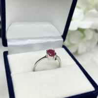 ราคา แหวนประดับพลอยทับทิมอัฟริกาเผาเก่า เงินแท้ 925 SR1246 (13843051973)