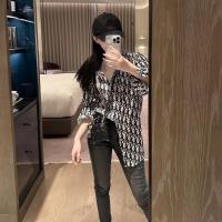 ราคา ดิออร์ 2024 ฤดูใบไม้ผลิ ซอก เสื้อลําลองบางหลวมออกแบบโปร่งใสเต็มจดหมายพิมพ์เสื้อป้องกันแสงแดดสําหรับ (26305293969)