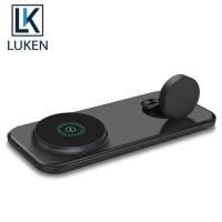 ราคา Luken สถานีชาร์จ 2 in 1 สําหรับ iPhone, เครื่องชาร์จไร้สายสําหรับ iPh16 15 14 13 12 Pro Max Airpods 4 3 2 iWatch 7 8 9 10 Ultra 2 (26072463711)