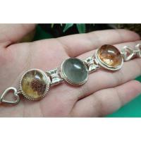 ราคา กำไลข้อมือเงินแท้ แก้วโป่งข่าม (แก้วปวก+หมอกมุงเมือง+กาบทอง) (1460699082)