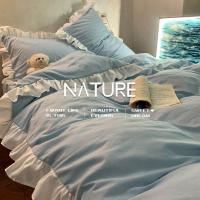 ราคา ซุปเปอร์นางฟ้าอินผ้าปูที่นอนสีขาวบริสุทธิ์นัวเนียลูกไม้ผ้านวมปกล้างผ้าฝ้ายชุดสี่ชิ้นผ้าปูที่นอนนุ่ม (26407883246)