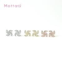 ราคา Motta Earring ต่างหูติดหูชุบทองคำขาว ลายกังหันลม (41317163329)