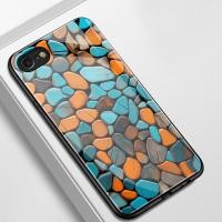 ราคา เคสสำหรับ iPhone 6 Plus 6s Plus 7 Plus 8 Plus X Xs Max Xr เคสโทรศัพท์มีสีสันก้อนหินกรวดเปลือกแก้วกันกระแทก (41821502092)