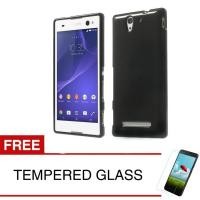 ราคา เคสสําหรับ Sony Xperia C3 / D2502 - 5.5 นิ้ว - เคสนิ่มแบบบาง - สีดําทึบ + กระจกนิรภัยฟรี (44303805832)