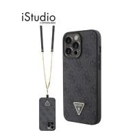ราคา GUESS เคสกันกระแทก PU Leather Metal Logo Strass Crossbody Strap สำหรับ iPhone 15 Pro I iPhone 15 Pro Maxสีดำ (25111013331)