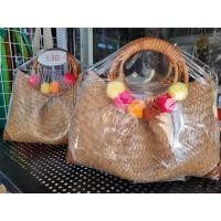 ราคา กระเป๋าผักกระจูดสาน มีห่วงถือได้ แฮนเมด (24461540629)