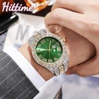 ราคา HITTIME แฟชั่นสไตล์ฮิปฮอปนาฬิกาควอตซ์ Man นาฬิกาข้อมือโรมันขนาดเพชรปฏิทินนาฬิกาชายอุปกรณ์เสริมของขวัญ U6Z7 (51802526124)
