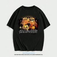 ราคา SOLOHalloween 2024 fashion cartoon print T-shirts summer casual black and white Men and women T-shirts with graphic coll (40763612666)