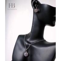 ราคา สร้อย ต่างหู เงินแท้s925จี้เพชรสวิสฝังคริสตัลชุบทองคำขาว18k (19558131718)