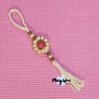 ราคา ห้อยพวงกุญแจ ห้อยกระเป๋า ลูกปัดไม้ งาน DIY เชือกฟอก ถักมาคราเม่ macrame / handmade (21692452126)