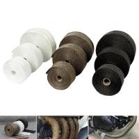 ราคา 5/10/15m Roll Fiberglass Heat Shield Motorcycle Exhaust Thermal Tape Header Pipe Heat Wrap Tape The (47052591364)