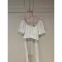 ราคา ส่งต่อเสื้อเอวลอย เสื้อเอวลอยสีขาว เสื้อแขนตุ๊กตา (23779194889)