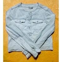ราคา เสื้อยีนส์สีขาว เสื้อแจ็คเก็ตยีนส์สีขาวมือสอง สภาพดี (27431675074)
