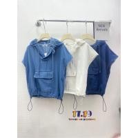ราคา Hobbie jeans ยีนส์ฟอกแขนล้ำ มีฮูด แต่งกระเป๋าหน้า ดึงยางสองข้าง (28538937559)