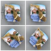 ราคา โมเดลแม่เหล็กติดตู้เย็นสามมิติลายสุพรรณหงส์ Bangkok Thailand Tourist Travel Souvenir 3D Resin Refrigerator Fridge Magnet (26773229687)