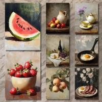 ราคา ภาพวาดวินเทจชนบทพร้อมแอปเปิ้ลและเหยือกดิน - ติดผนังบ้านแบบคอร์ทเทจ (44474514970)